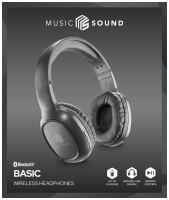 Bluetooth sluchátka MUSIC SOUND s hlavovým mostem a mikrofonem, černá (3)