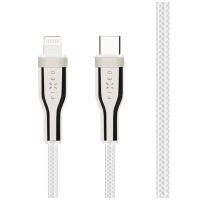Krátký nabíjecí a datový opletený kabel FIXED s konektory USB-C/Lightning a podporou PD, 0.5 m, MFI, bílý (2)