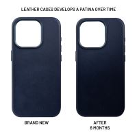 Kožený zadní kryt FIXED MagLeather s podporou MagSafe pro Apple iPhone 16 Pro, modrý (5)