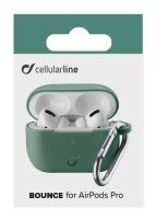 Ochranný kryt s karabinou Cellularline Bounce pro Apple AirPods Pro, zelený