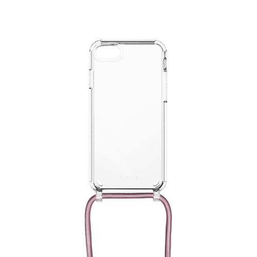 Pouzdro FIXED Pure Neck s růžovou šňůrkou na krk pro Apple iPhone 7/8/SE (2020/2022)