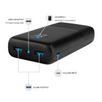 Powerbanka FIXED Zen 20 s LCD a výstupem PD 20W m 20 000 mAh, černá (4)