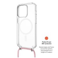 Pouzdro FIXED MagPure Neck s růžovou šňůrkou na krk pro Apple iPhone 16 Pro Max (2)