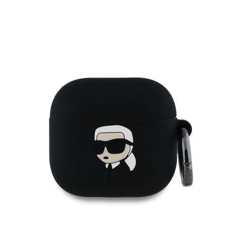 Karl Lagerfeld 3D Logo NFT Karl Head Silicone Case for AirPods 4 Black