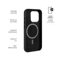 Kožený zadní kryt FIXED MagLeather s podporou MagSafe pro Apple iPhone 16 Pro, černý (4)