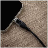 Nabíjecí a datový kabel FIXED s displejem s konektory USB-C/USB-C a podporou PD, 1.2m, USB 2.0, 100W, černý (7)