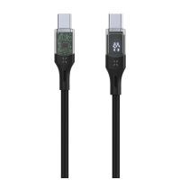 Nabíjecí a datový kabel FIXED s displejem s konektory USB-C/USB-C a podporou PD, 1.2m, USB 2.0, 100W, černý (1)