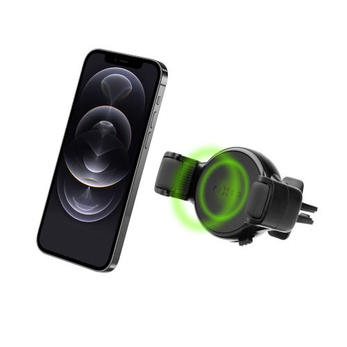Univerzální držák s bezdrátovým nabíjením FIXED Roll 2 do mřížky ventilace, 15W,  černý