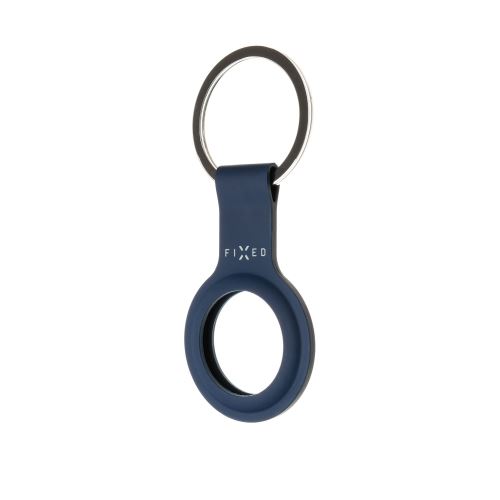 Silikonové pouzdro s kroužkem FIXED Silky pro Apple AirTag, modré
