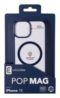 Zadní kryt Cellularline Pop Mag s podporou Magsafe pro Apple iPhone 15, čirý / modrý (1)