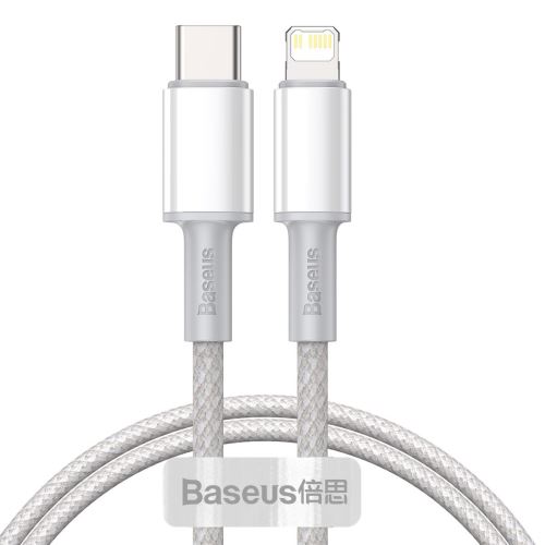 Baseus High Density Braided Series Fast Charging Data Cable USB-C - Lightning 20W 1m White