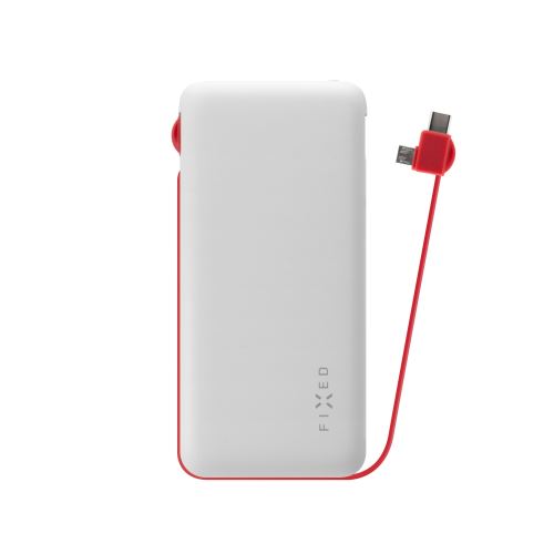 Powerbanka FIXED Zen 10 000 s kabelem microUSB/USB-C, 10 000 mAh, bílá