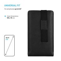 Univerzální pouzdro FIXED Lucca se zavíracím popruhem pro telefony do 6,6", černé (2)