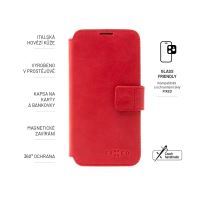 Kožené pouzdro typu kniha FIXED ProFit pro Apple iPhone 15 Pro, červené