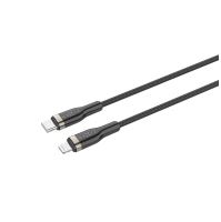 Dlouhý nabíjecí a datový opletený kabel FIXED s konektory USB-C/Lightning a podporou PD, 2m, MFI, černý (1)