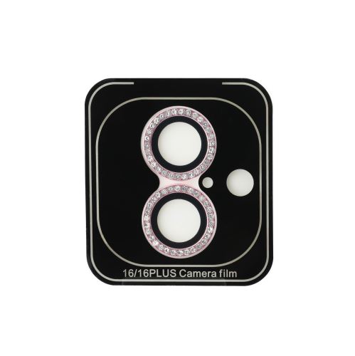 Guess Fixed Glliter Protective Lens for iPhone 16/16 Plus Pink
