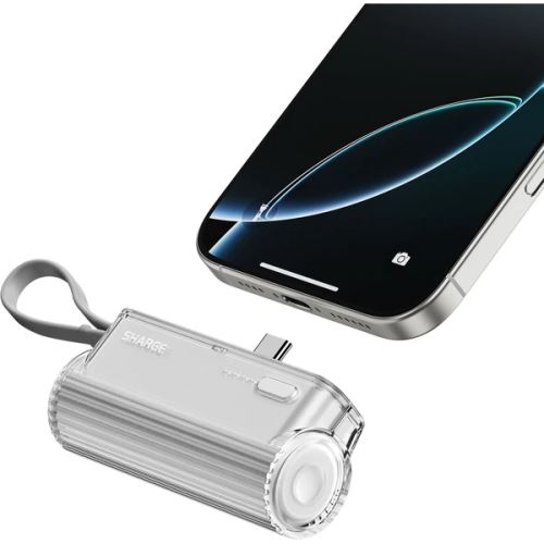 SHARGE Flow Mini USB-C/Lightning powerbanka 5000 mAh (12W) bílá