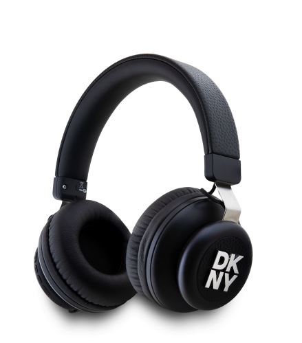 DKNY PU Leather Stack Logo Wireless Headphone Black