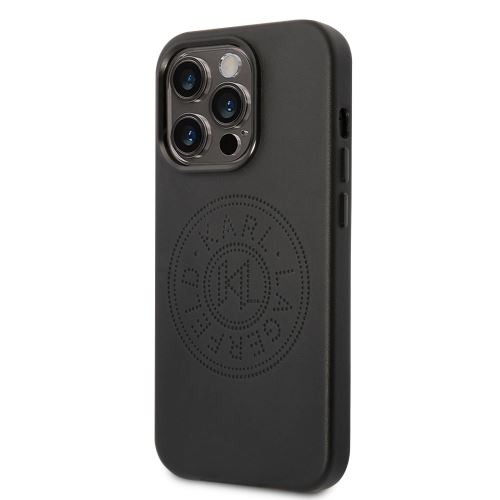 Karl Lagerfeld PU Leather Perforated Logo Case for iPhone 14 Pro Max Black