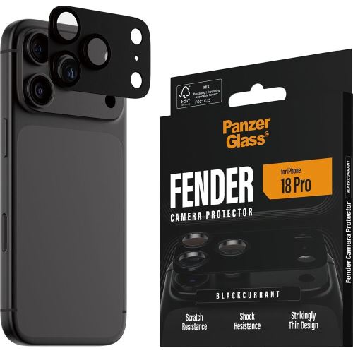 PanzerGlass FENDER hliníková ochrana fotoaparátu iPhone 18 Pro Black (černý)