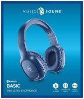 Bluetooth sluchátka MUSIC SOUND s hlavovým mostem a mikrofonem, modrá (4)
