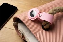 Silikonové pouzdro s popruhem FIXED Silky pro Apple AirTag, růžové (5)