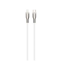 Krátký nabíjecí a datový opletený kabel FIXED s konektory USB-C/Lightning a podporou PD, 0.5 m, MFI, bílý (1)