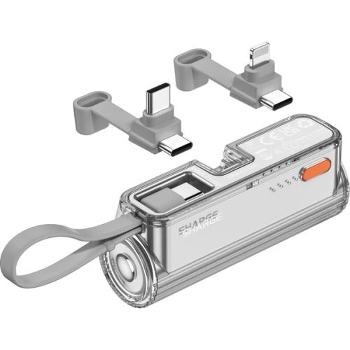 SHARGE Flow Mini USB-C/Lightning powerbanka 5000 mAh (12W) šedá