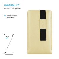 Univerzální pouzdro FIXED Lucca se zavíracím popruhem pro telefony do 6,9", světle žluté (2)