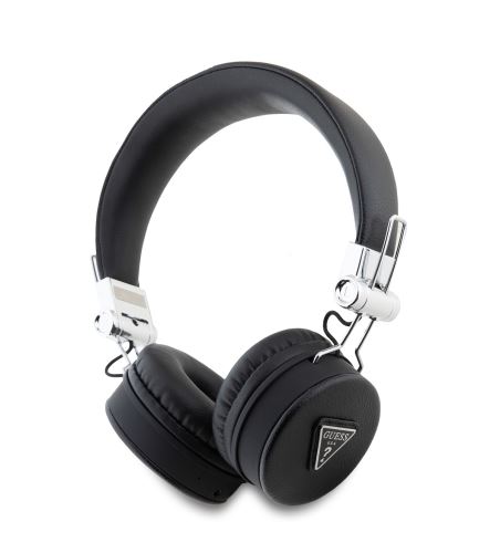 Guess PU Grained Triangle Logo ENC Wireless Headphone Black