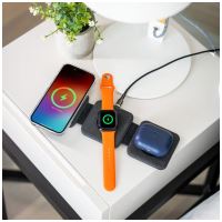Bezdrátová skládací nabíječka 3v1 FIXED MagFlex s podporou MagSafe, 15W+5W+2.5W, šedá (10)