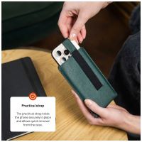 Univerzální pouzdro FIXED Lucca se zavíracím popruhem pro telefony do 6,6", vínové (6)