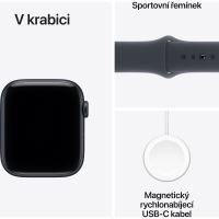 Apple Watch SE 3 (2025) 44mm Temně inkoustový hliník s inkoustovým sportovním řemínkem S/M (7)