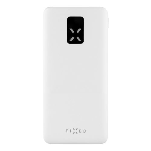 Powerbanka FIXED Zen 10 s LCD displejem a výstupem PD 20W, 10 000 mAh, bílá