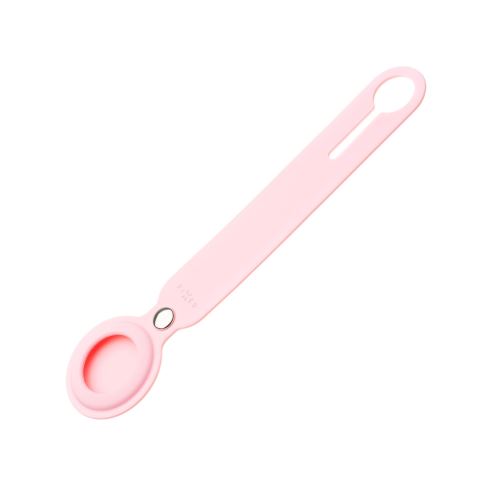 Silikonové pouzdro s popruhem FIXED Silky pro Apple AirTag, růžové