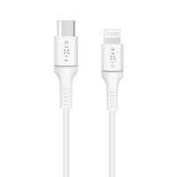 Datový a nabíjecí kabel FIXED s konektory USB-C/Lightning a podporou PD, 1 metr, MFI certifikace,  18W, bílý