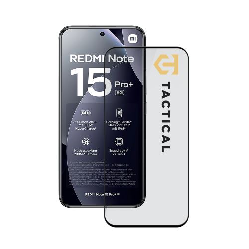 Tactical Glass Shield 5D for Xiaomi Redmi Note 15 Pro+ 4G/5G Black