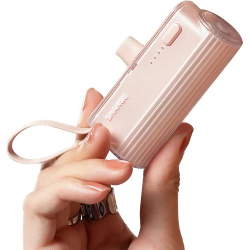 SHARGE Flow Mini USB-C/Lightning powerbanka 5000 mAh (12W) růžová