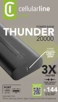 Powerbanka Cellularline Thunder 20 000 mAh, černá