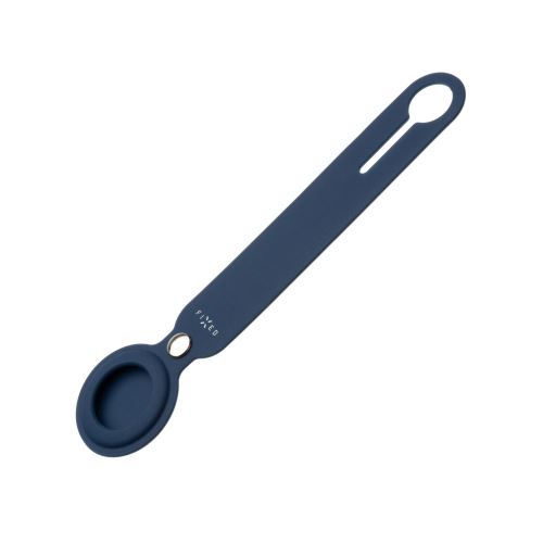 Silikonové pouzdro s popruhem FIXED Silky pro Apple AirTag, modré