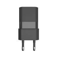 Síťová nabíječka FIXED Mini s USB-C a USB výstupem, podpora PD a QC 3.0, 20W, černý