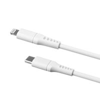 Nabíjecí a datový Liquid silicone kabel FIXED s konektory USB-C/Lightning a podporou PD, 1.2m, MFI, bílý