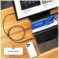 Nabíjecí a datový opletený kabel FIXED s konektory USB-C/USB-C, PD 3.1, 1.2 m, USB4gen2 20Gbps, 4K60Hz, 240W, šedý (7)