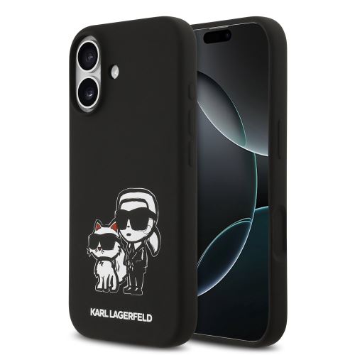 Karl Lagerfeld Liquid Silicone K&CH Sketch MagSafe Case for iPhone 17 Black