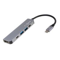 5-portový hliníkový USB-C FIXED HUB Mini pro notebooky a tablety, šedý