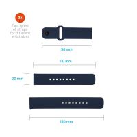 Set silikonových řemínků FIXED Silicone Sporty Strap s Quick Release 20mm pro smartwatch, modrý (4)