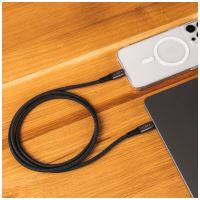 Nabíjecí a datový opletený kabel FIXED s konektory USB-C/USB-C, PD 3.1, 1.2 m, USB4gen2 20Gbps, 4K60Hz, 240W, šedý (8)