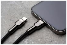 Dlouhý nabíjecí a datový opletený kabel FIXED s konektory USB-C/Lightning a podporou PD, 2m, MFI, černý (11)