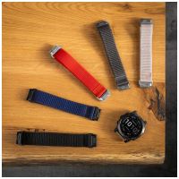 Nylonový řemínek FIXED Nylon Sporty Strap pro Garmin QuickFit 22mm, tmavě modrý (2)
