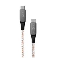 Svítící nabíjecí kabel FIXED s konektory USB-C/USB-C a podporou PD, 1,2 metr, 60W, duhový